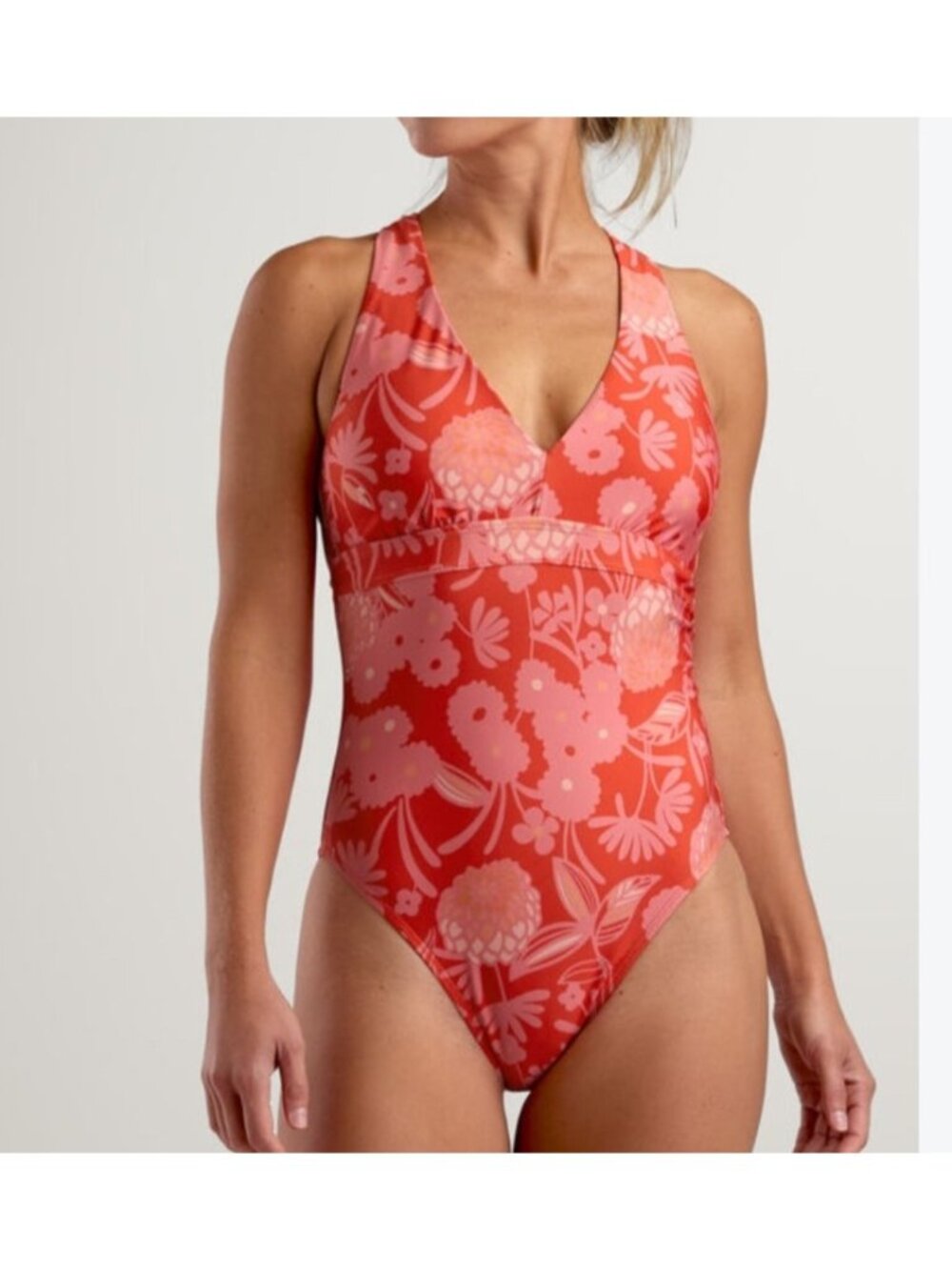 Title Nine Womens Sz Large Adjustable Floral Better One Piece Swimsuit Papeete